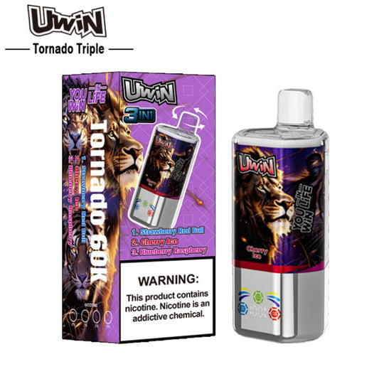 Uwin 60000 Puffs 60K Tornado Triple Wholesale Crystal Vape Online 3 Flavor Switching