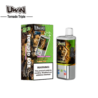 Uwin 60000 Puffs 60K Tornado Triple Wholesale Crystal Vape Online 3 Flavor Switching