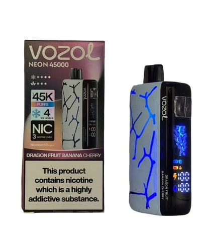 Vozol 45000 Puffs 45K Neon Wholesale Vape Shop 4 Ice Levels Adjustable Color Full Screen