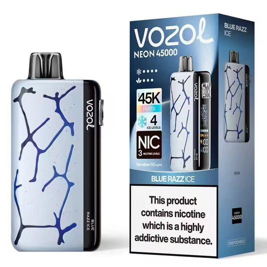 Vozol 45000 Puffs 45K Neon Wholesale Vape Shop 4 Ice Levels Adjustable Color Full Screen