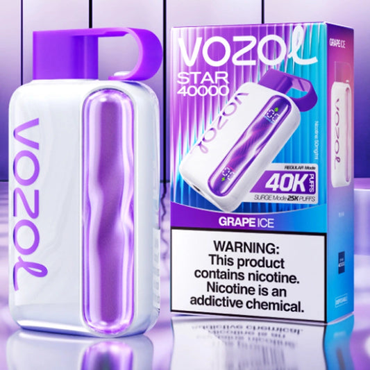 Vozol Star 40000 Puffs 40K Disposable Vape Wavy Curved Screen Dual Mode 5% Nicotine