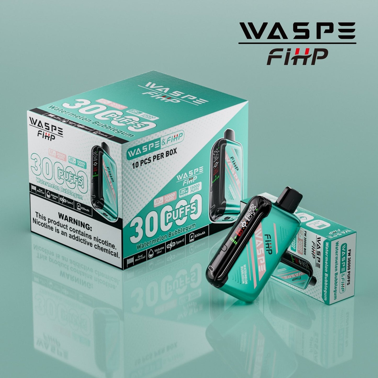 Waspe FIHP 30K Puffs Disposable Vape – LED Display, Adjustable Airflow, Dual Mesh Coils