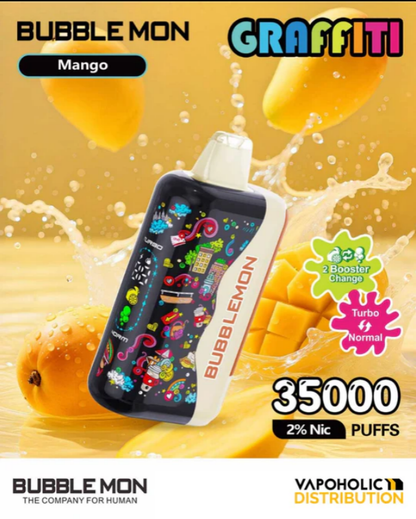 Bubblemon Graffiti Tuzzy 35K Disposable Vape 24ml 2% (35000 Puffs) Naturevapewholesale