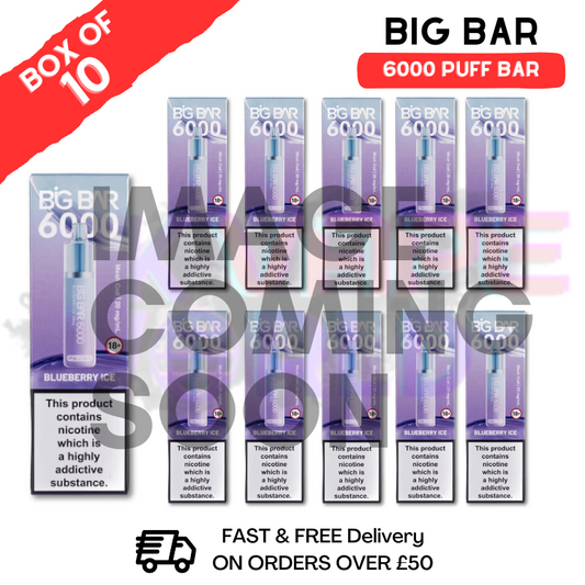 Grape ICE Feoba Big Bar 6000 Puff 6K Box Of 10