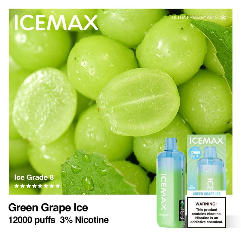 Ice Max 12000 Puffs 12K Disposable Vape 10ml 3%   High in ice and low in sweetness, with consistent quality