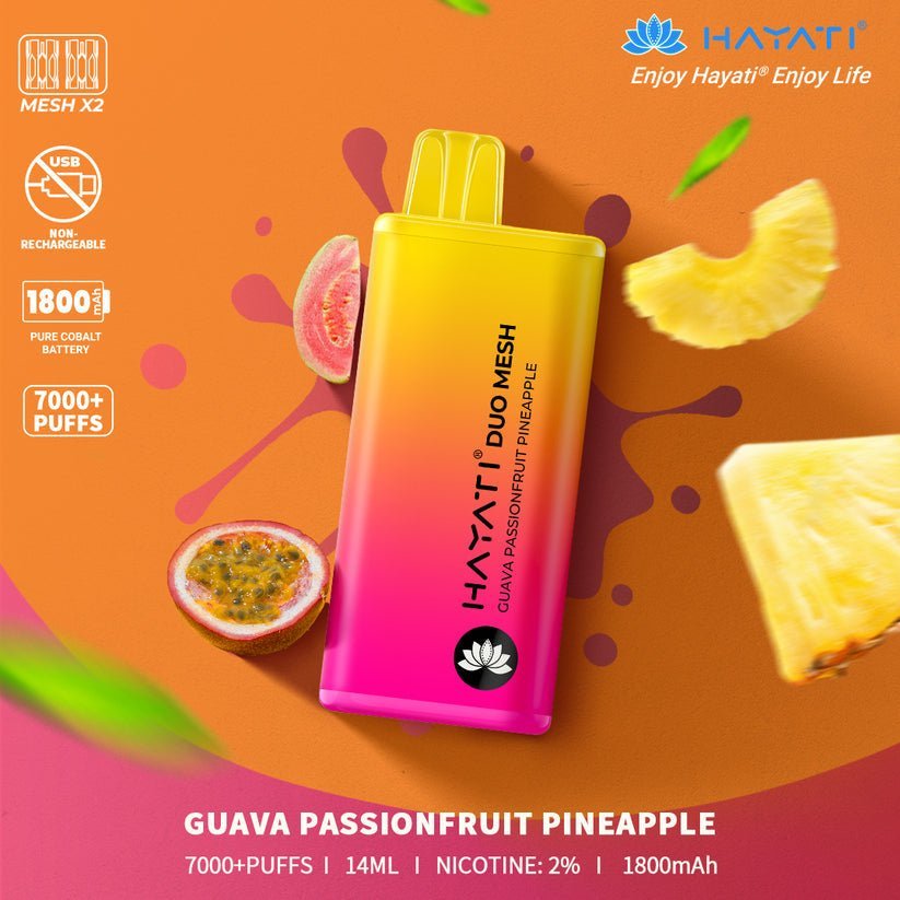 Hayati Duo Mesh 7000 Puffs Disposable Vape Box Of 10