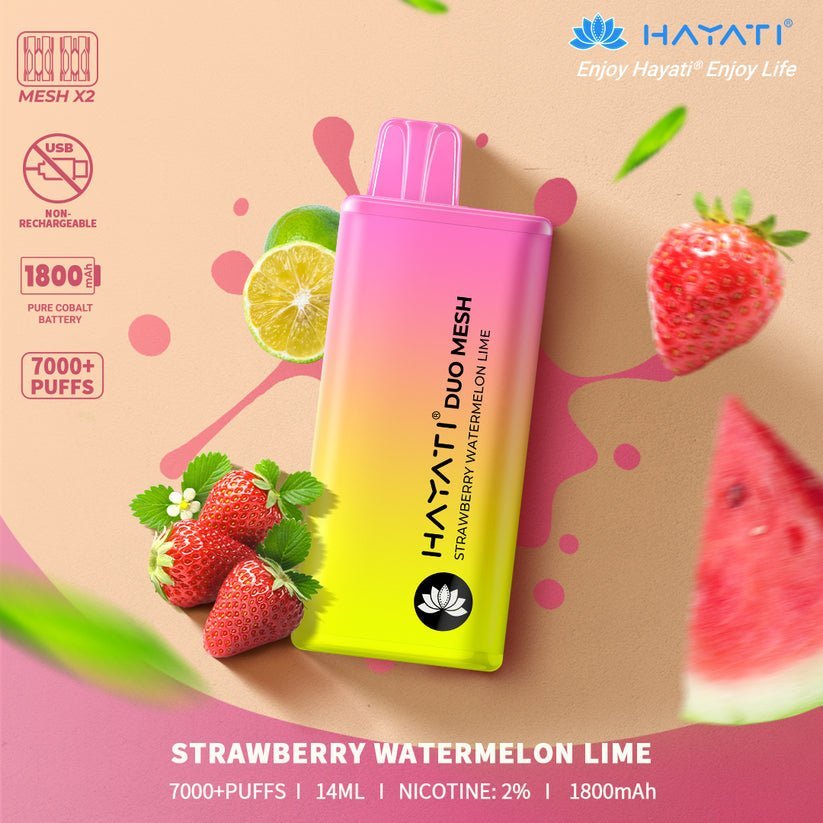 Hayati Duo Mesh 7000 Puffs Disposable Vape Box Of 10
