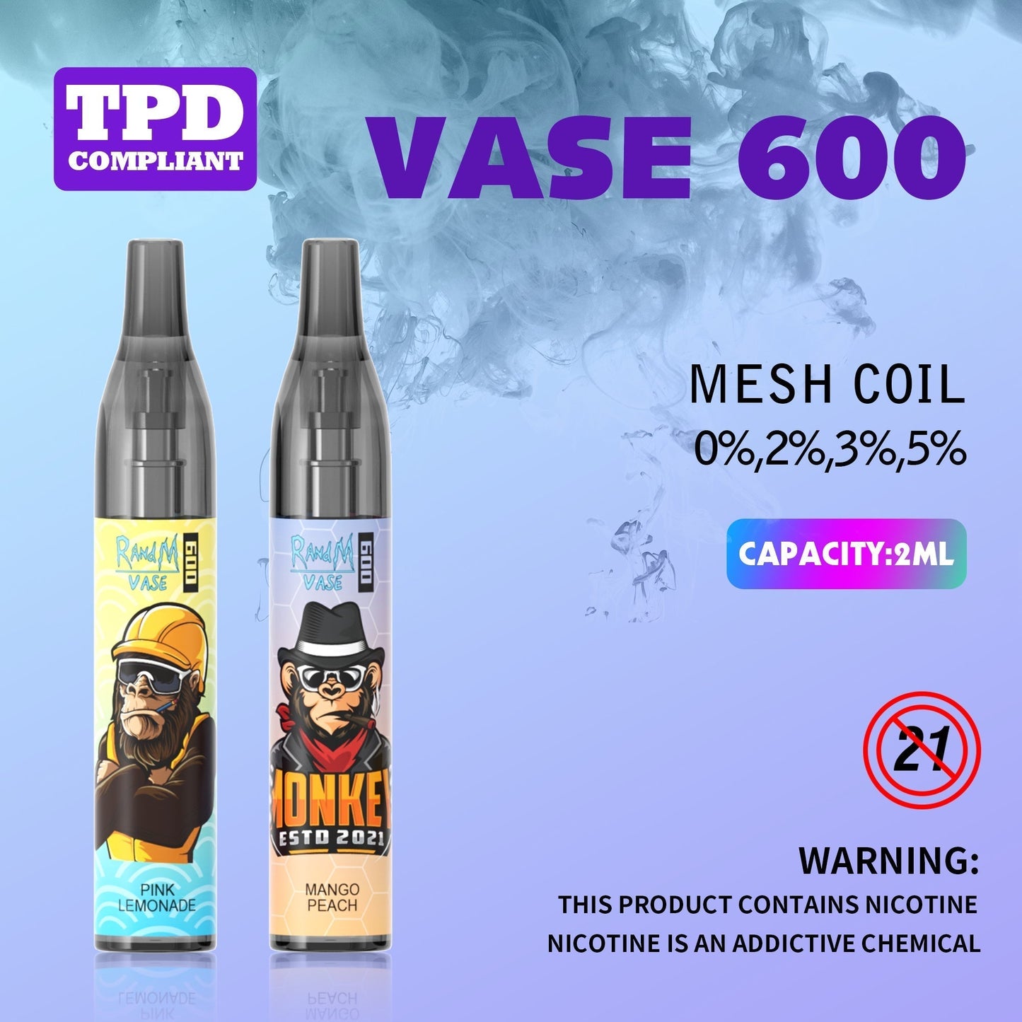RandM Vase (Tornado) 600 Puffs Disposable Vape - £0.99 | UK Vape Deals