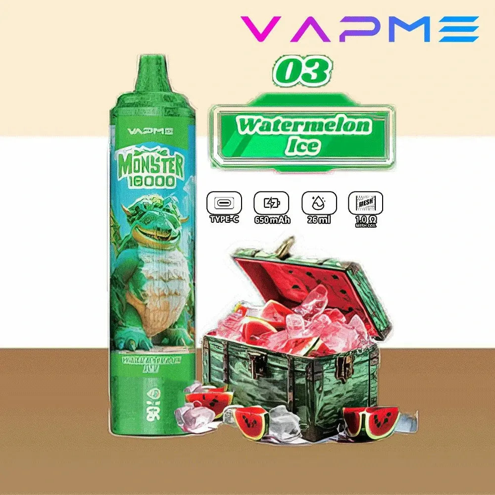 VAPME Monster 16000 Puffs 2% 5% Nicotine Bulk Buy Rechargeable Disposable Vapes Wholesale
