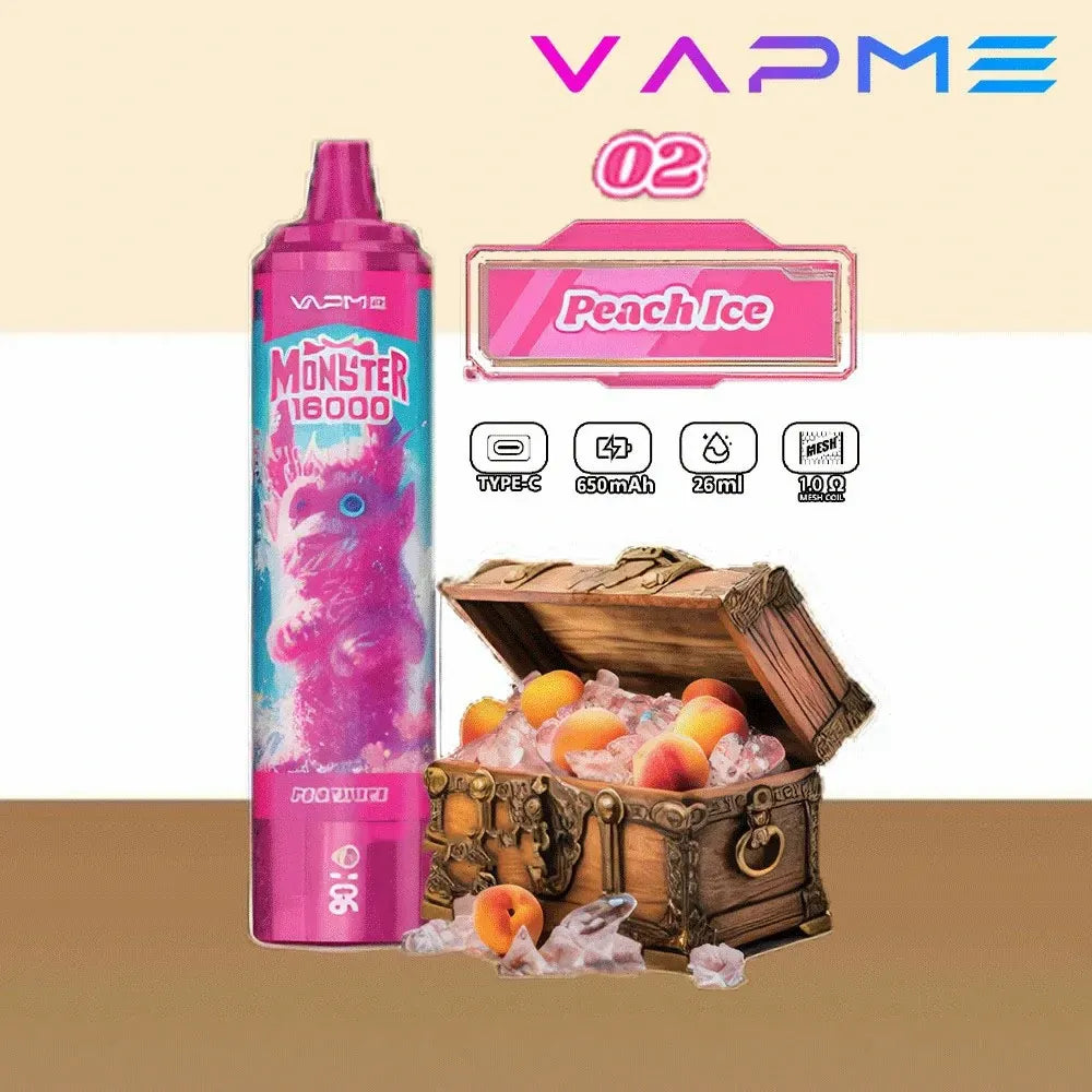 VAPME Monster 16000 Puffs 2% 5% Nicotine Bulk Buy Rechargeable Disposable Vapes Wholesale
