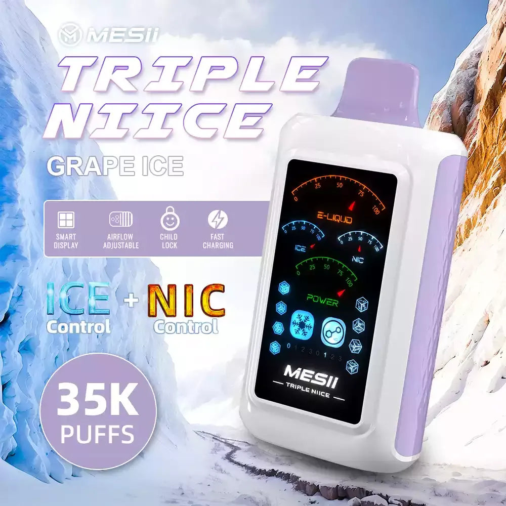 MESII TRIPLE NIICE 35000 Puffs Ice Nic Control Authentic Disposable Vape Low Nicotine Bulk Buy Wholesale