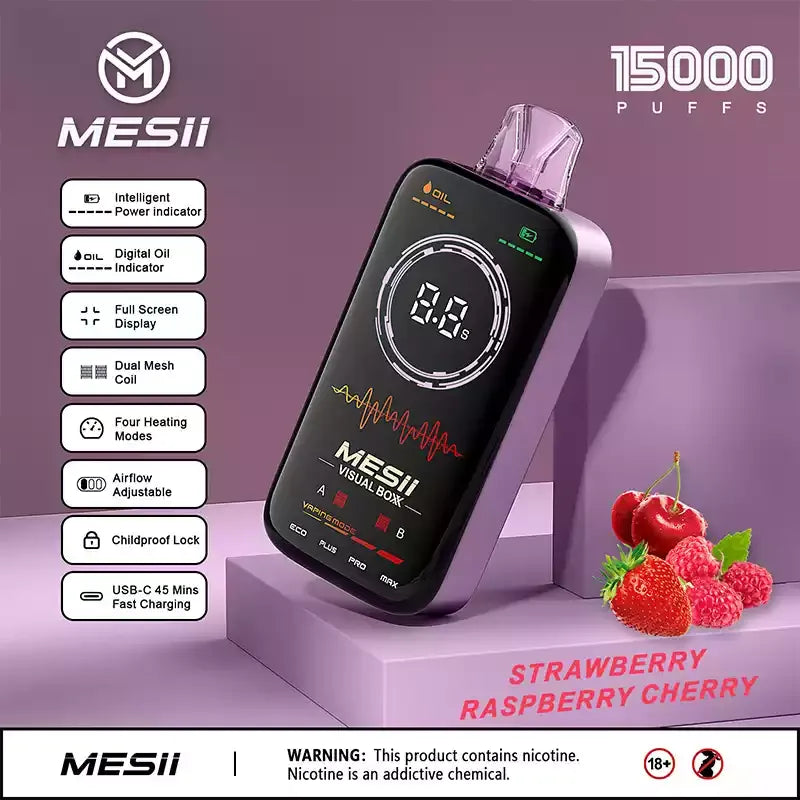 MESII VISUAL BOXX 16000 Puffs Full Screen Display Authentic Disposable Vape Low Nicotine Bulk Buy Wholesale
