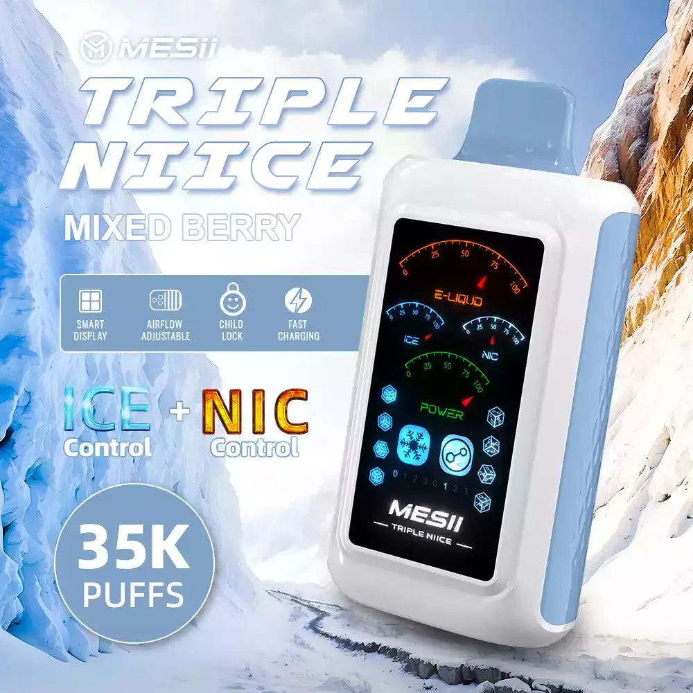 MESII TRIPLE NIICE 35000 Puffs Ice Nic Control Authentic Disposable Vape Low Nicotine Bulk Buy Wholesale