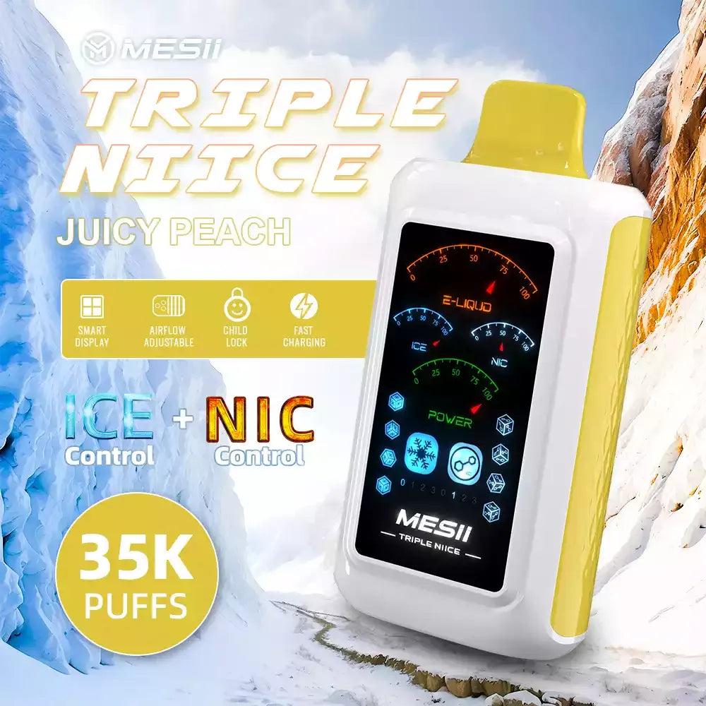 MESII TRIPLE NIICE 35000 Puffs Ice Nic Control Authentic Disposable Vape Low Nicotine Bulk Buy Wholesale
