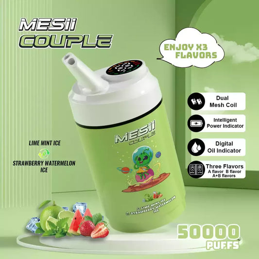 Mesii Couple 50000 Puffs Three Flavors Authentic Disposable Vape Low Nicotine Bulk Buy Wholesale
