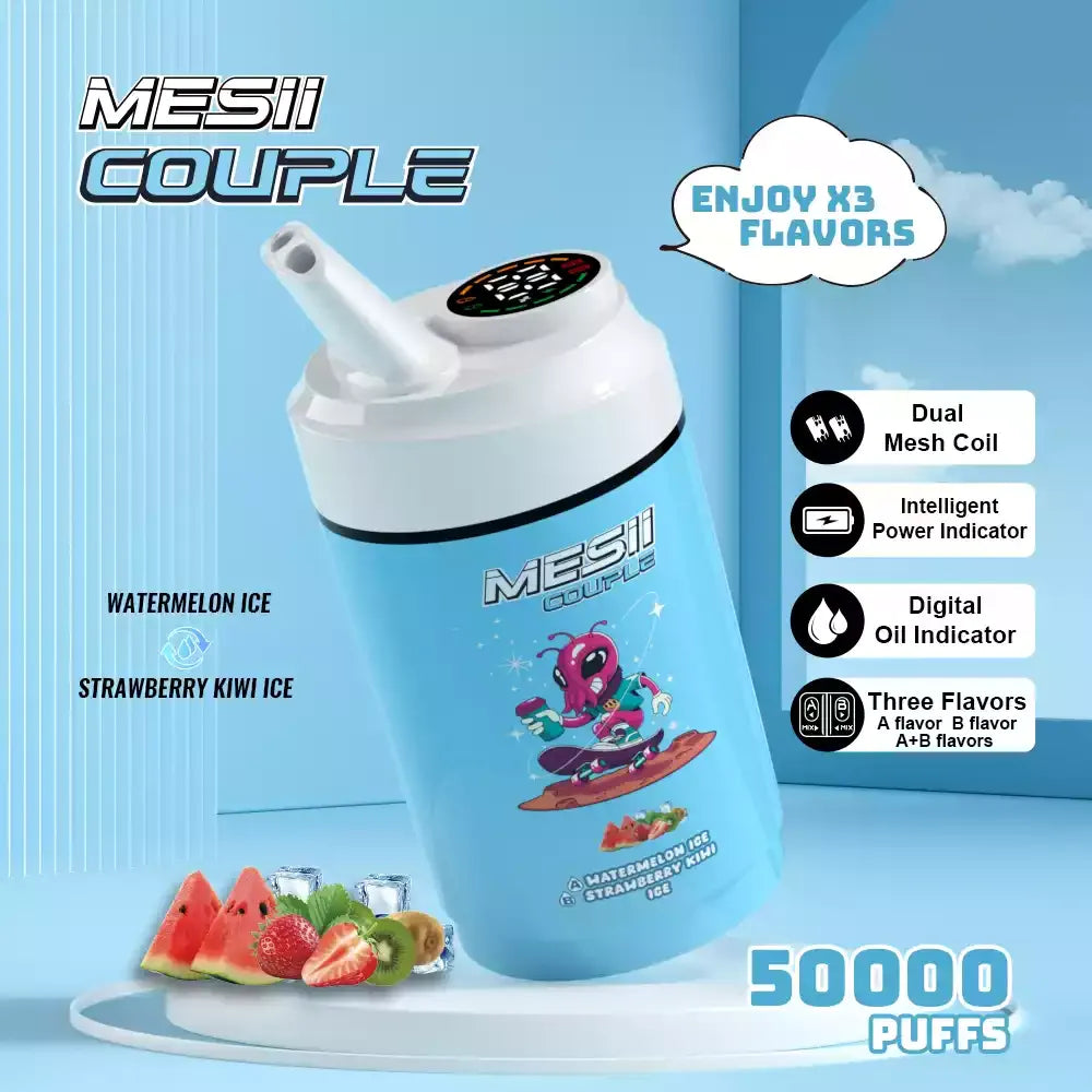 Mesii Couple 50000 Puffs Three Flavors Authentic Disposable Vape Low Nicotine Bulk Buy Wholesale