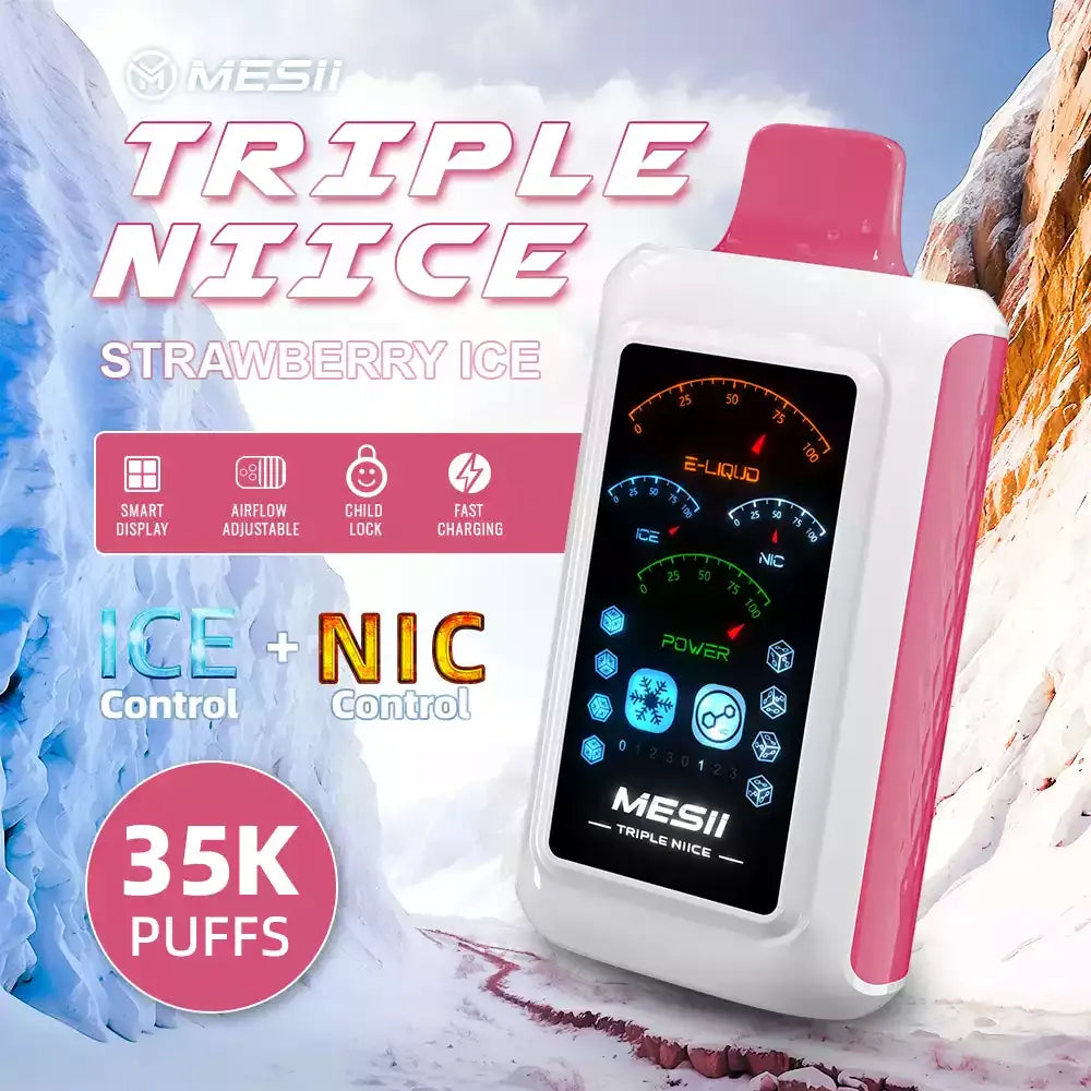 MESII TRIPLE NIICE 35000 Puffs Ice Nic Control Authentic Disposable Vape Low Nicotine Bulk Buy Wholesale