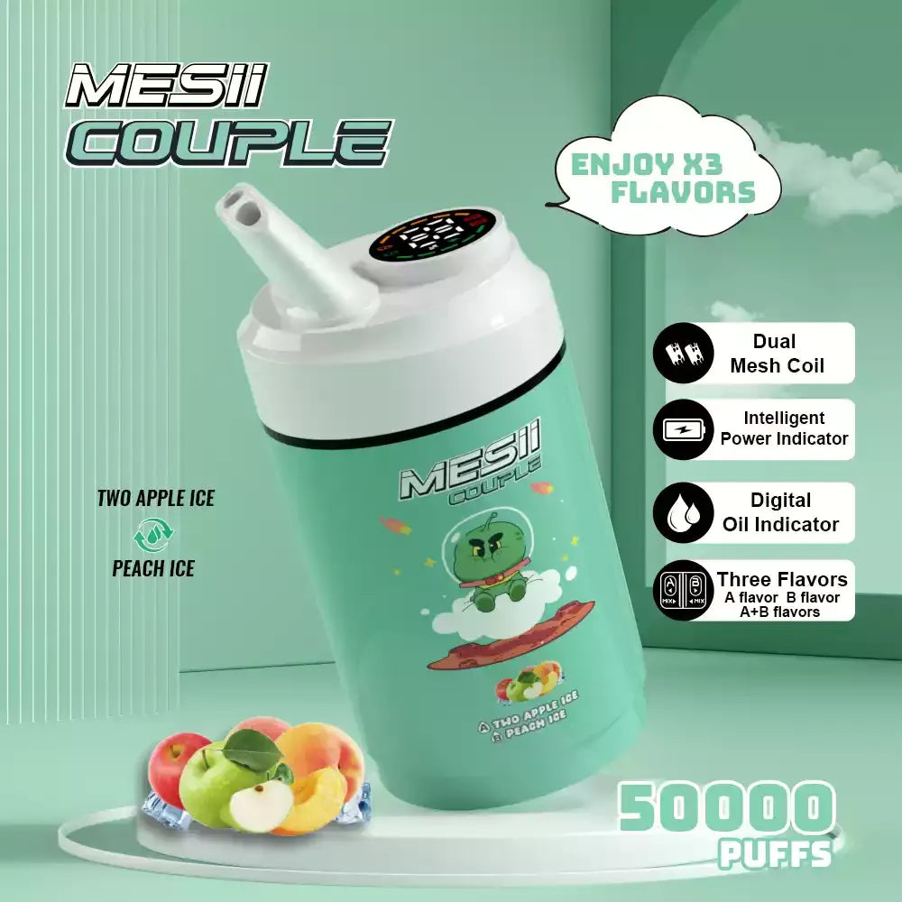 Mesii Couple 50000 Puffs Three Flavors Authentic Disposable Vape Low Nicotine Bulk Buy Wholesale