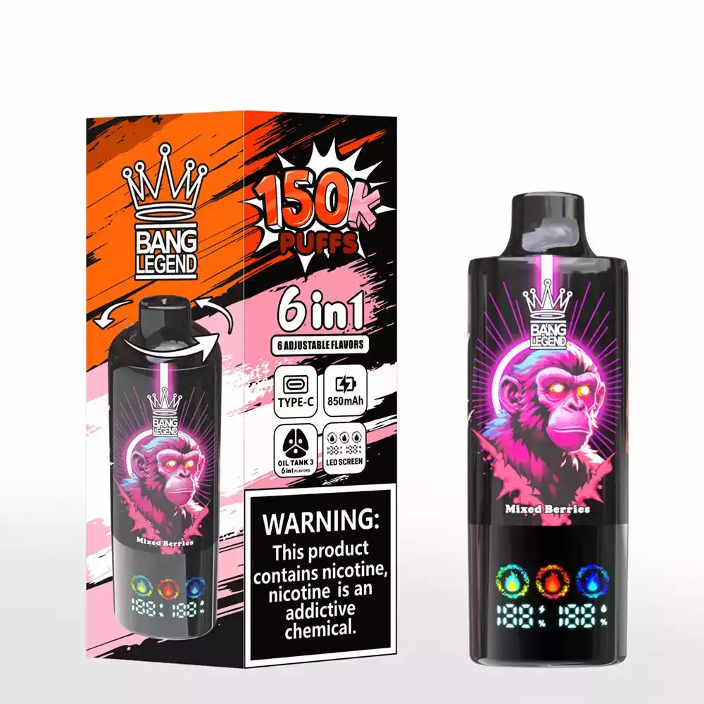 Bang Legend 150K Disposable Vape | 3 Oil Chambers Smart Screen | 12 Premium Flavors