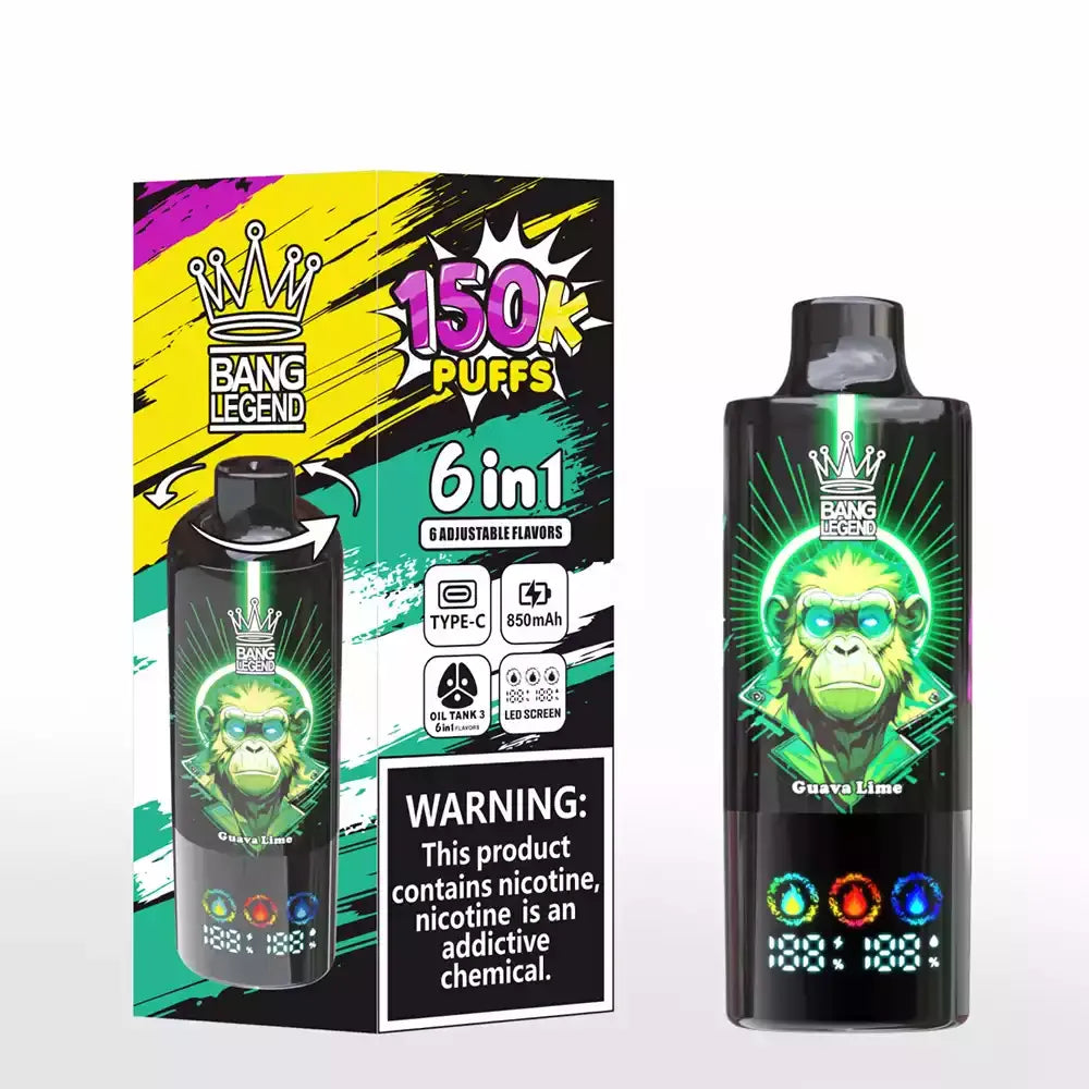 Bang Legend 150K Disposable Vape | 3 Oil Chambers Smart Screen | 12 Premium Flavors