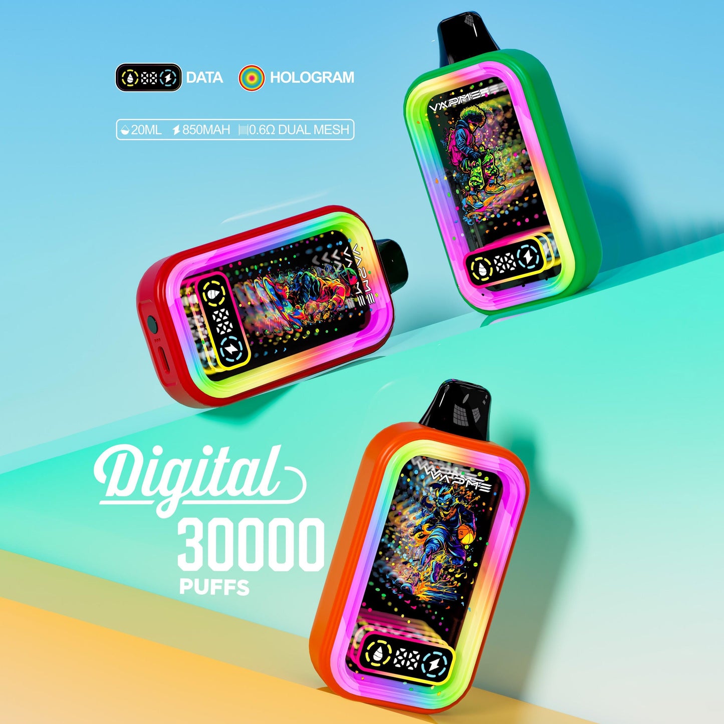 Vapme Digital 30k Puffs Disposable Vape MTL 30000 Puff