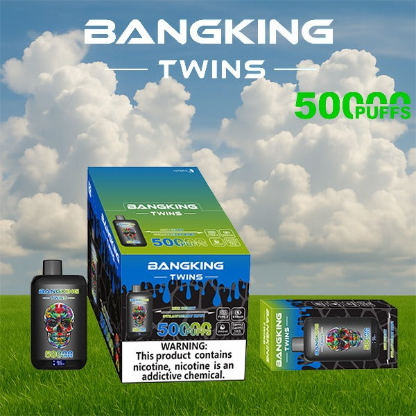 Bang King Twins 50000 Puffs Vape | 650mAh, Dual 28ml Pods | 12 Flavor Combos | Type-C Charging