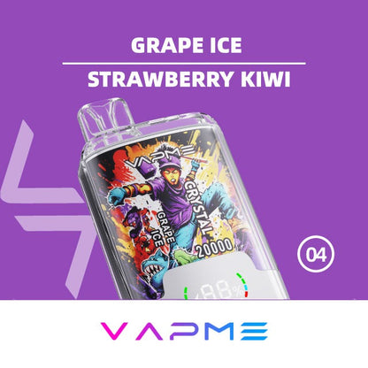 VAPME Crystal 20000 Puffs Double Flavour Digital Screen 20k 2% Low Nicotine Bulk Buy Wholesale Rechargeable Disposable Vapes Pen