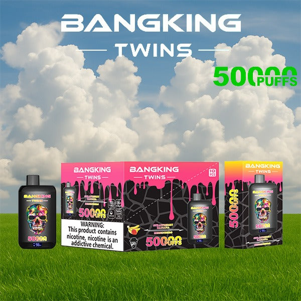 Bang King Twins 50000 Puffs Vape | 650mAh, Dual 28ml Pods | 12 Flavor Combos | Type-C Charging