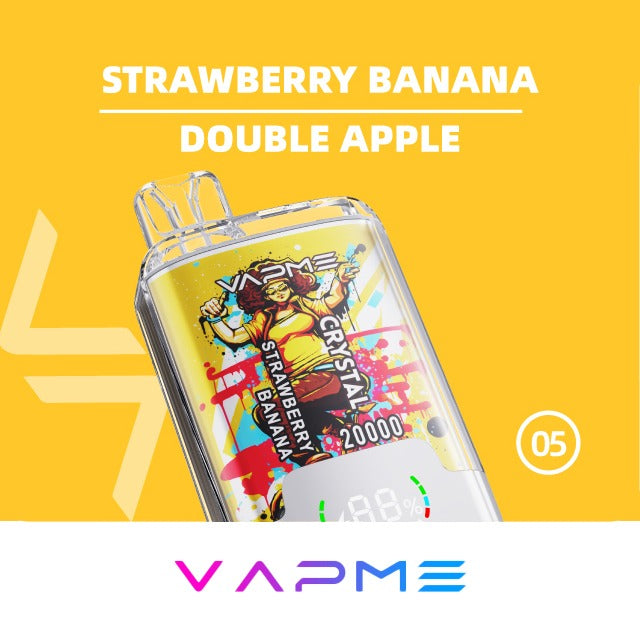 VAPME Crystal 20000 Puffs Double Flavour Digital Screen 20k 2% Low Nicotine Bulk Buy Wholesale Rechargeable Disposable Vapes Pen