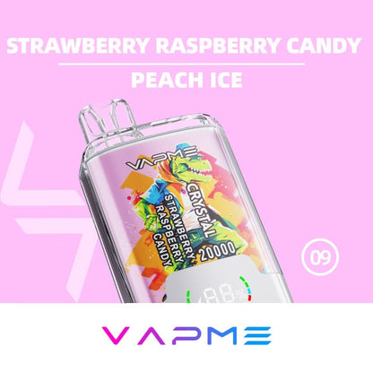 VAPME Crystal 20000 Puffs Double Flavour Digital Screen 20k 2% Low Nicotine Bulk Buy Wholesale Rechargeable Disposable Vapes Pen