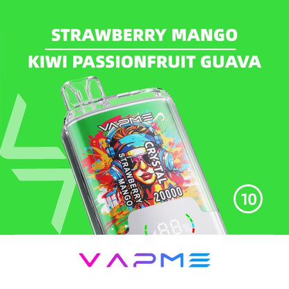 VAPME Crystal 20000 Puffs Double Flavour Digital Screen 20k 2% Low Nicotine Bulk Buy Wholesale Rechargeable Disposable Vapes Pen