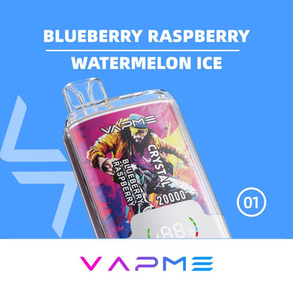 VAPME Crystal 20000 Puffs Double Flavour Digital Screen 20k 2% Low Nicotine Bulk Buy Wholesale Rechargeable Disposable Vapes Pen