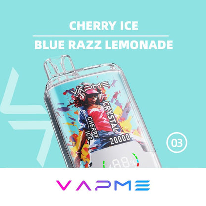 VAPME Crystal 20000 Puffs Double Flavour Digital Screen 20k 2% Low Nicotine Bulk Buy Wholesale Rechargeable Disposable Vapes Pen
