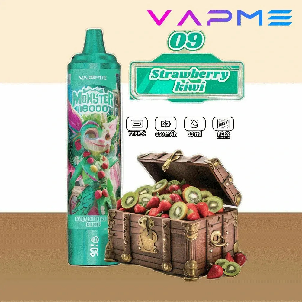 VAPME Monster 16000 Puffs 2% 5% Nicotine Bulk Buy Rechargeable Disposable Vapes Wholesale