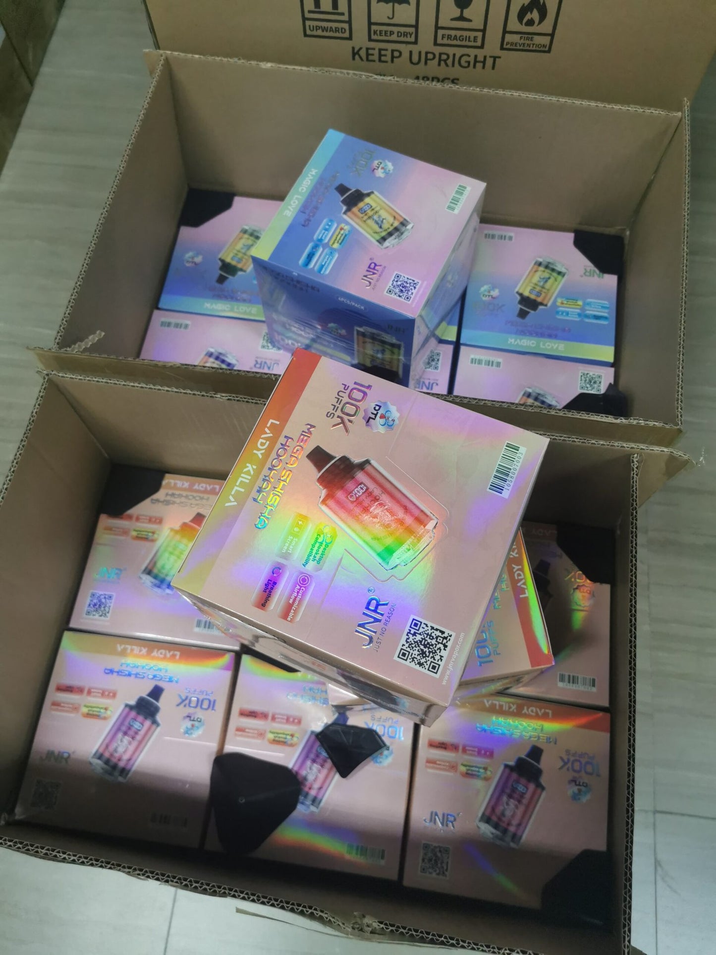 JNR MEGA Shisha Hookah 100K puffs Disposable E Cigarettes vape 22000mah 2% 12 Flavors 4pcs/box 100000 puffs