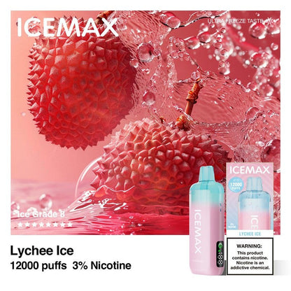 Ice Max 12000 Puffs 12K Disposable Vape 10ml 3%   High in ice and low in sweetness, with consistent quality