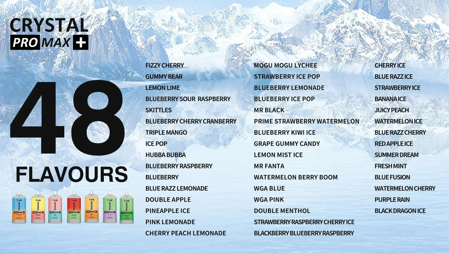 WGA Crystal Pro Max Plus 10000 Puffs Disposable Vape 25ml 550mAh 10 Flavors