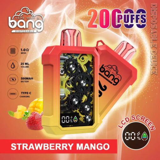 Bang King Double Crystal 20000 Puffs Vape 20K Disposable Vape Pen E Cigarette Prefilled-500mAh Battery, 25ml E-liquid, Multiple Nicotine 12 Flavors