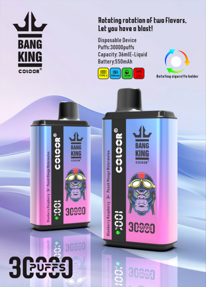 Bang King Colloor 30000 Puffs Vape 30K Disposable Vape Pen E Cigarette Prefilled 36ml 550mAh
