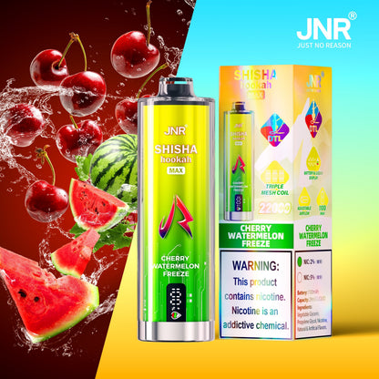 JNR Shisha Max 22000 22K Puffs Original DTL Disposable Vape Pen-850mAh Battery, 40ml E-liquid, Multiple Nicotine 12 Flavors